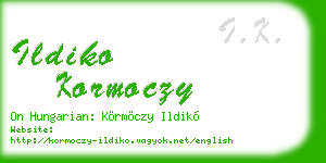 ildiko kormoczy business card