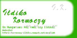 ildiko kormoczy business card